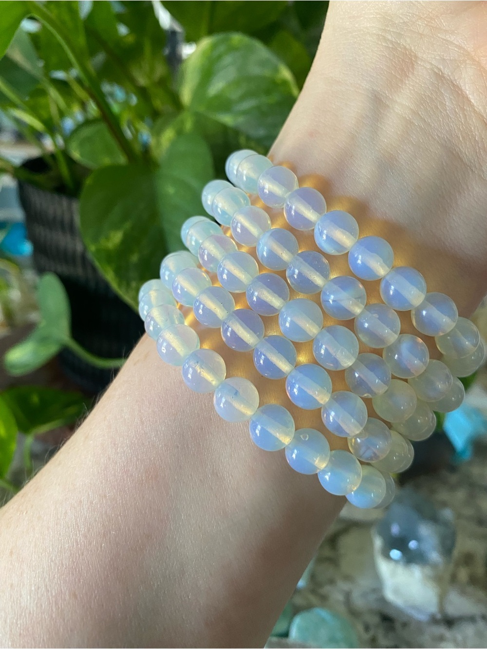 ✨🤍 Opalite 8mm Stretch Bracelet – It’s Giving Starlight 🤍✨
